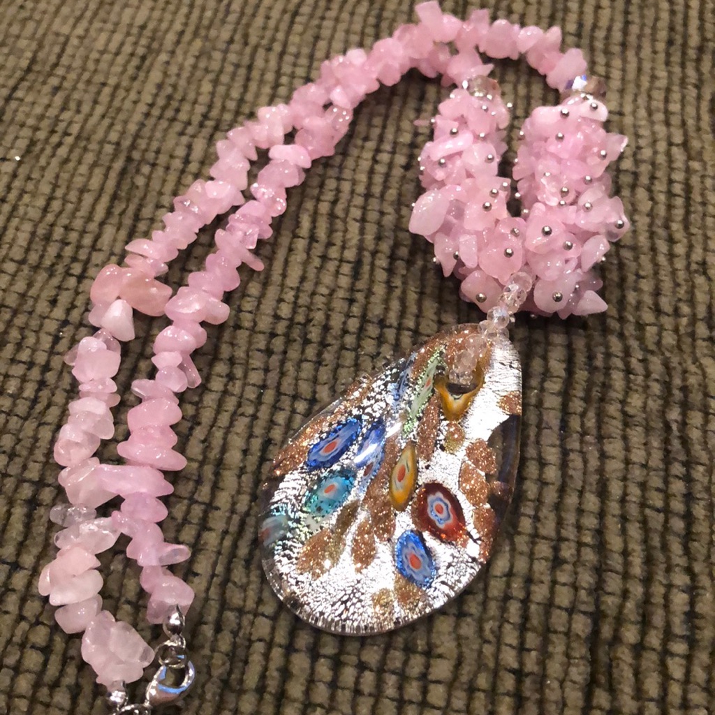 Pink Beaded Necklace 685
